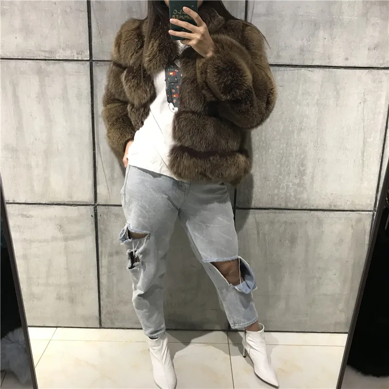 

women real natural lady fur jacket