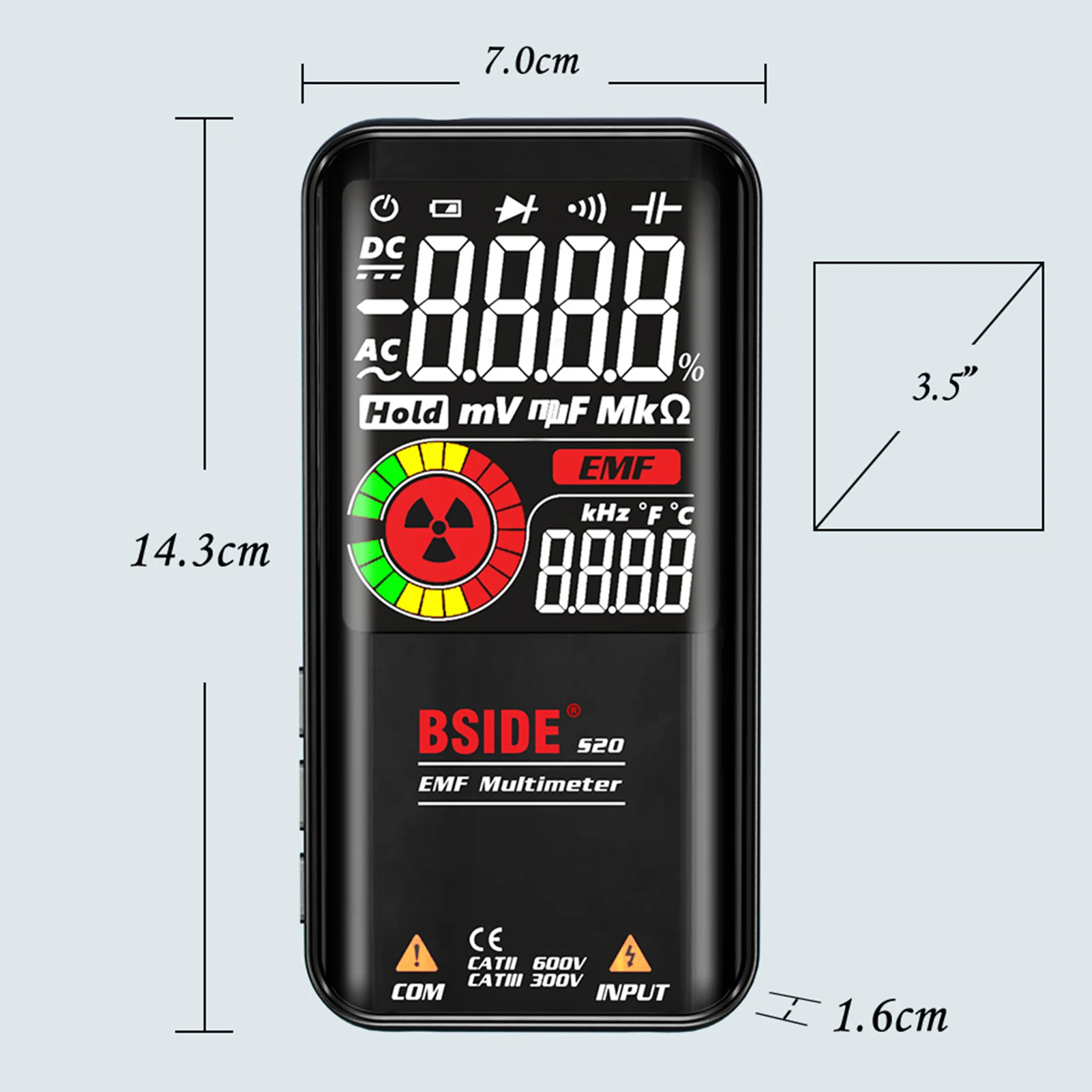 Интеллектуальный мультиметр BSIDE S20 EMF детектор электромагнитного излучения