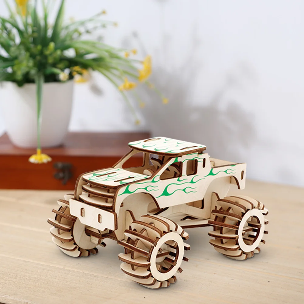 

DIY Merry Go Round Car Shape Puzzle Game Gift Self Assembly Jigsaw Craft DIY Model for Children Model Jigsaw Kit