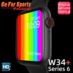 W34+ pro bluetooth call series 6 smart watch full touch screen heart rate monitor pk iwo amazfit gts neo w34 w26 w46 x6 x7 x9 p8 1 Item image