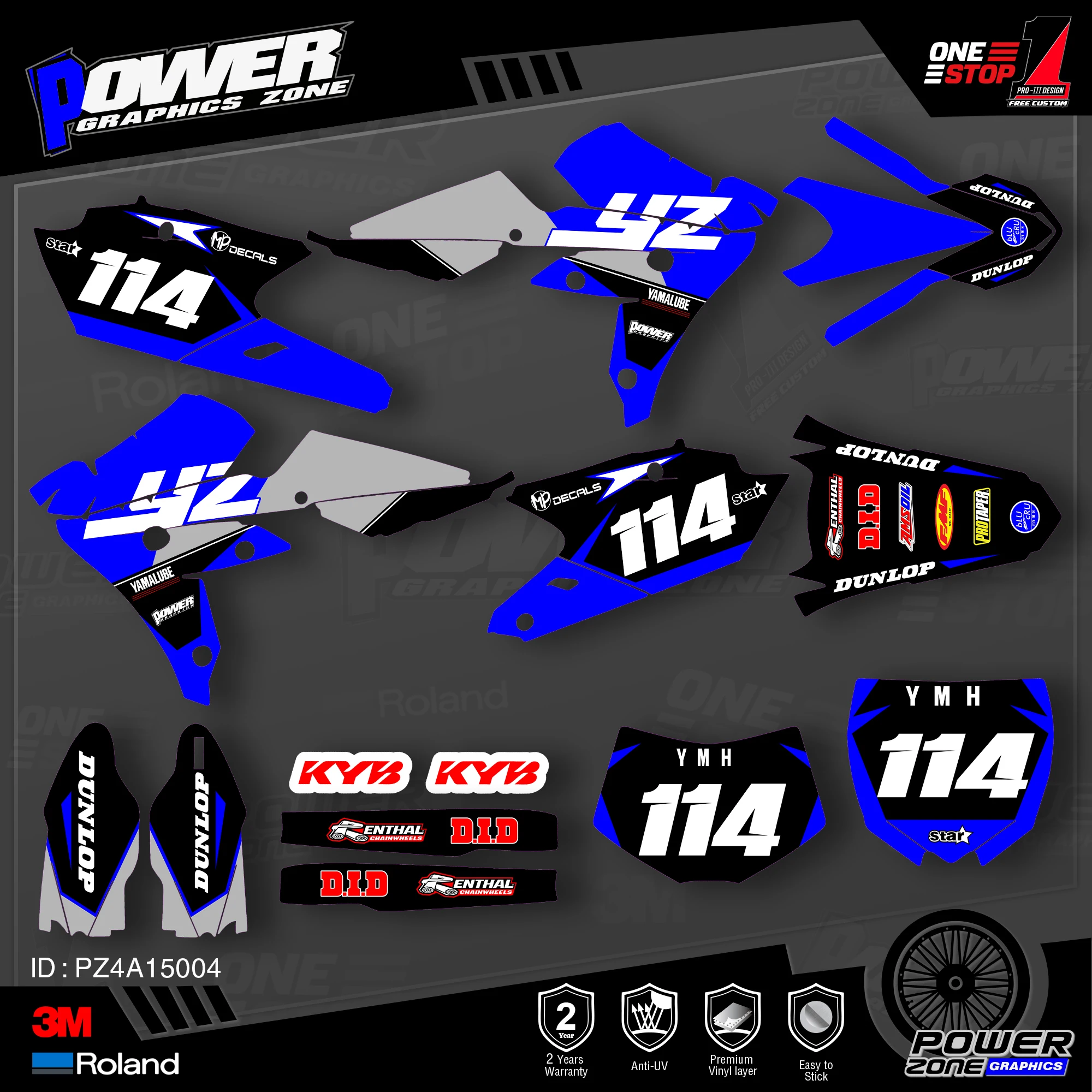 Персонализированные графические фоны PowerZone Team наклейки 3M Набор наклеек для YAMAHA
