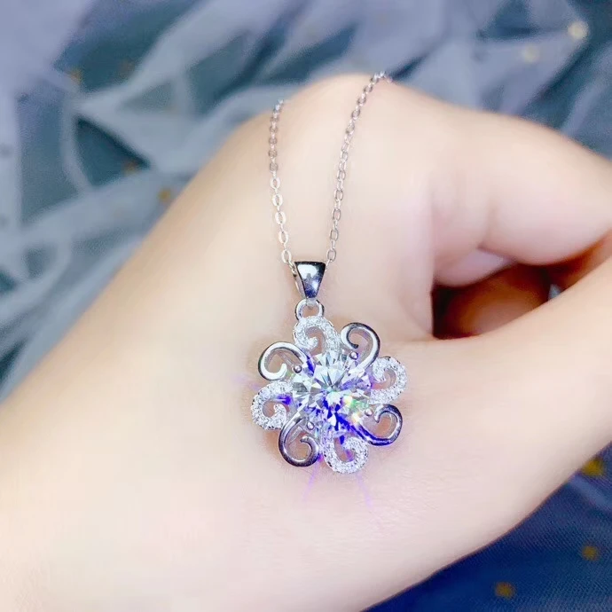 

KJJEAXCMY Fine Jewelry 925 Sterling Silver Inlaid Mosang Diamond Ladies New Pendant Necklace Luxury Support Test Hot Selling