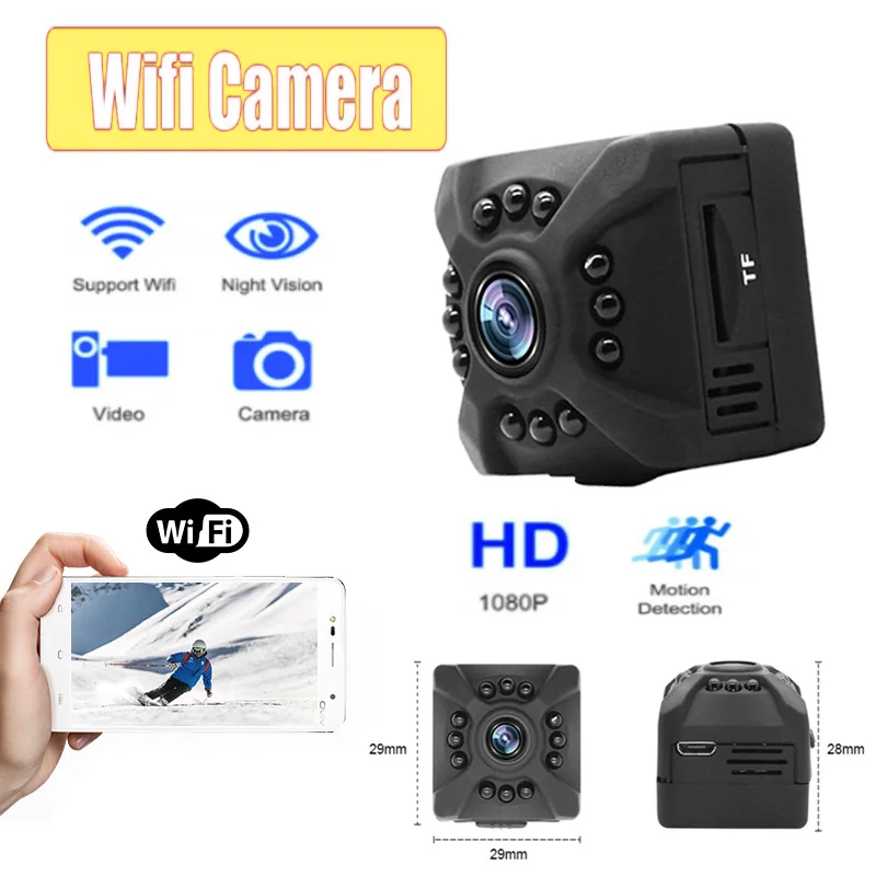 

Mini ip cam Full HD 1080P Infrared Night Vision WiFi Camera Portable Home Wide Angle Security Monitor Micro Camcorder