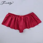 Мужские шелковые атласные трусики-танга, Трусы-стринги с оборками