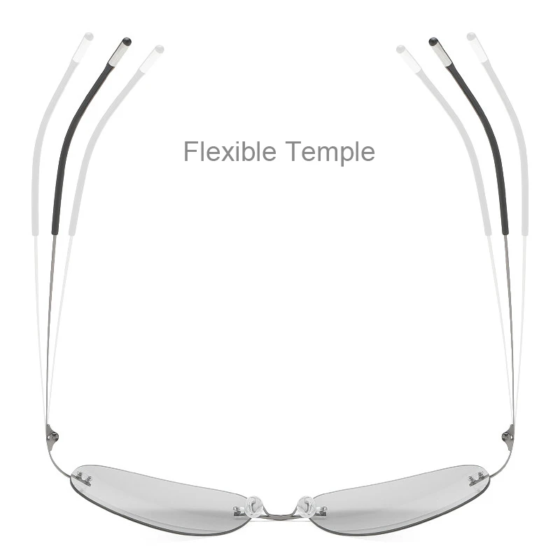 Мужские фотохромные солнцезащитные очки без оправы из титана поляризационные