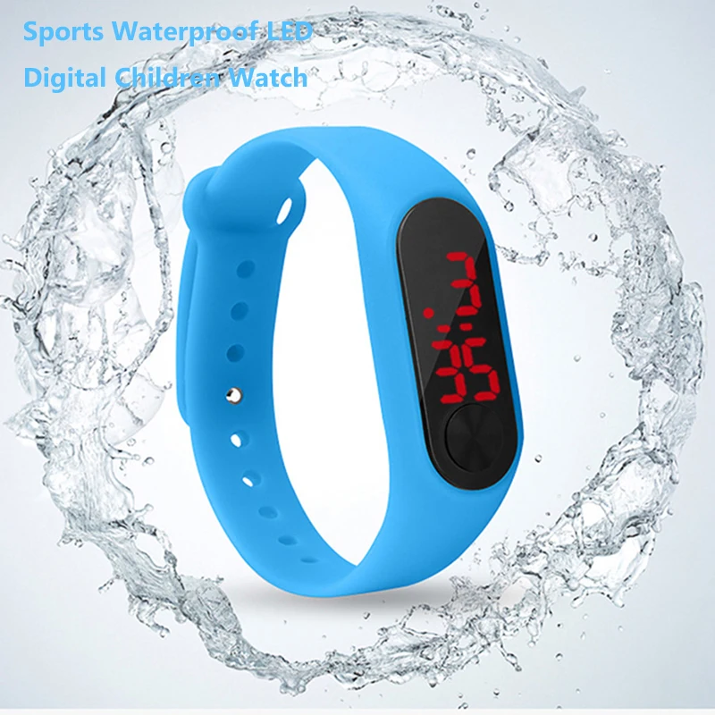 Часы светодиодные детские спортивные электронные цифровые наручные часы с