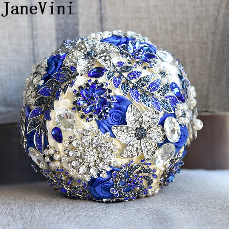 Роскошные Королевский синий ювелирные изделия jaevini свадебный букет из 2019