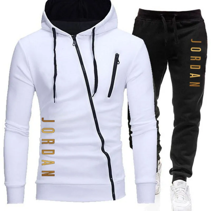 

Men's zipper sportswear, Hoodie and pants, casual jacket, warm sportswear, 2021