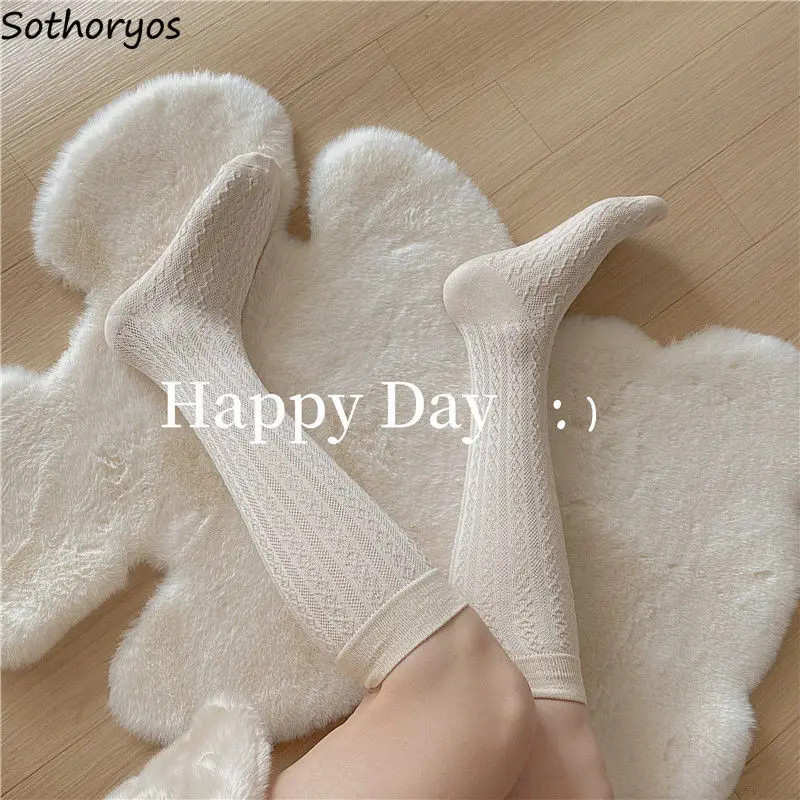 

Stockings Women Sweet Pleated Japanese Preppy Style Spring Elastic Breathable Ins Fashion Elegant Warm Students All-match Soft