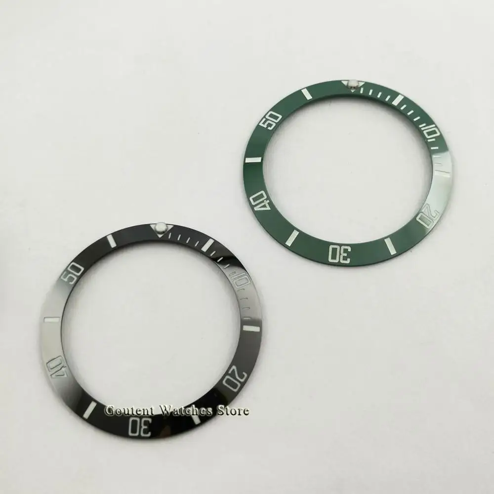 

New 38mm Super Green Luminous Watch Bezel Insert Black Green/Ceramic Bezel Ring Insert Watch Parts Fits For 40mm Watches
