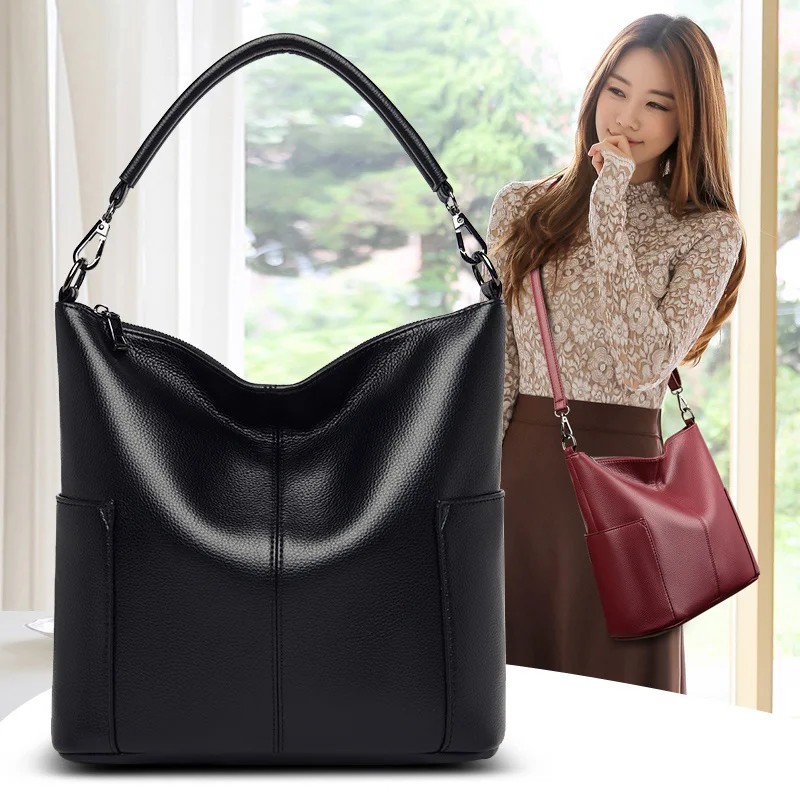 

The New High Quality Lady bags Designers Women Messenger Bags Females Bucket Bag Leather Crossbody Shoulder Bag Handbag Satchel
