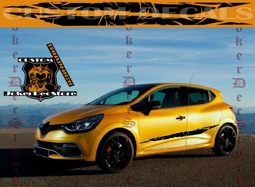 

For x2 Rear Vinyl Decal Side Bed Sticker Graphics Kit Compatible Renault Clio