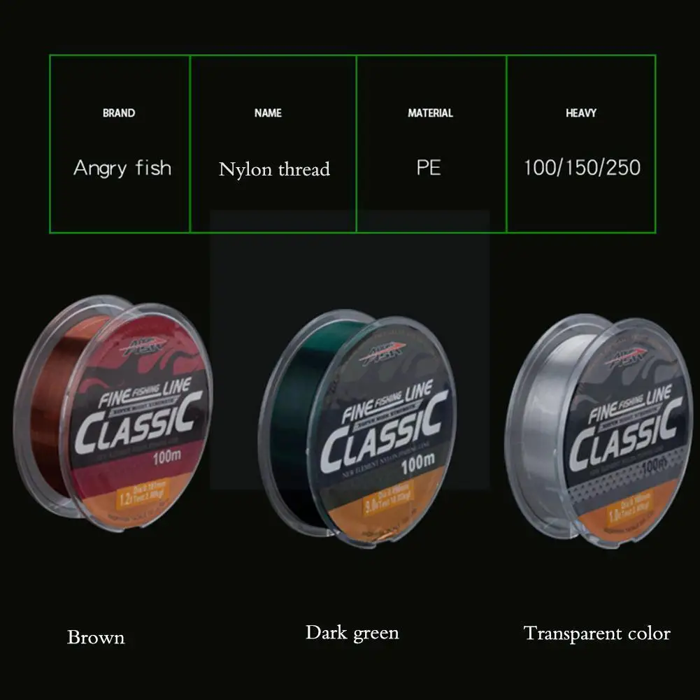 

100M Super Strong Fishing Lines With Fluorocarbon Layer Wire Transparent Nylon 0.6-3.5 Outdoor Tackle Mono Accessories B2F7