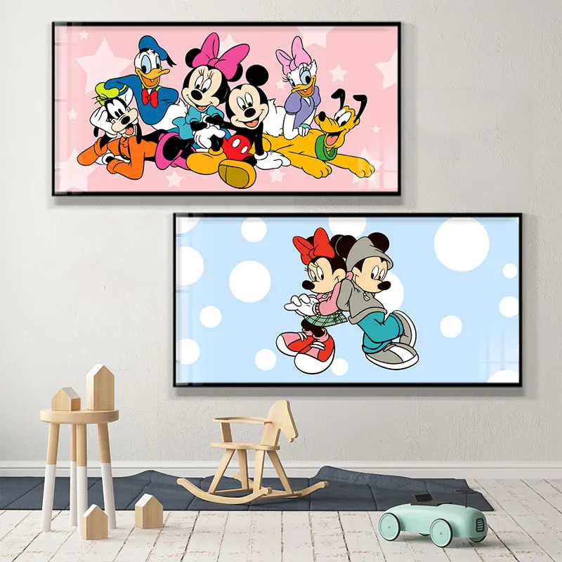 

Disney Anime Mickey Minnie Mouse Canvas Paintings Cartoon Posters and Prints Wall Art Pictures for Living Room Home Decoration