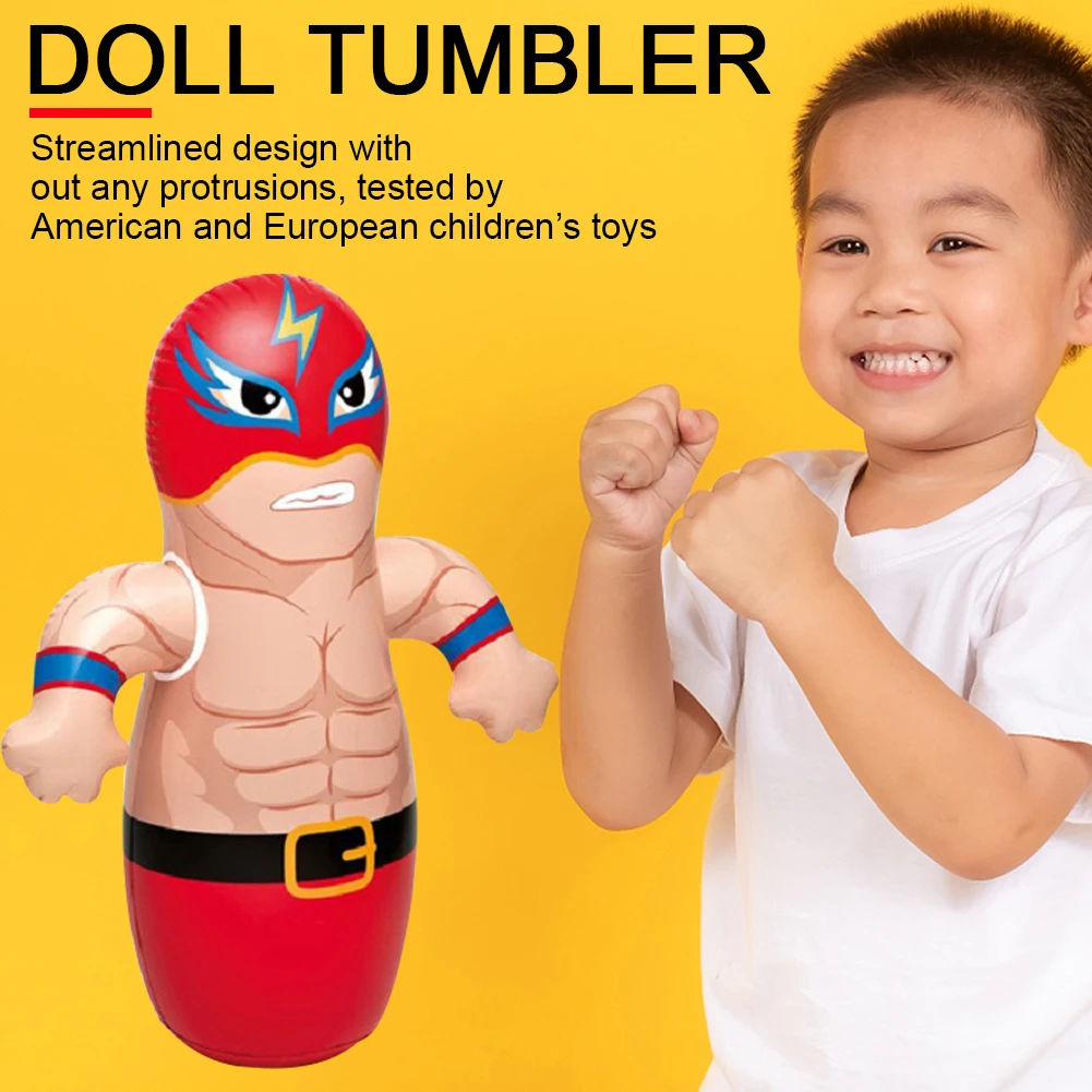 Boxing Inflatable Punching Bag Kids Tumbler Children Games Sport Toys For Boys Girls 5 6 7 8 9 10 Years |