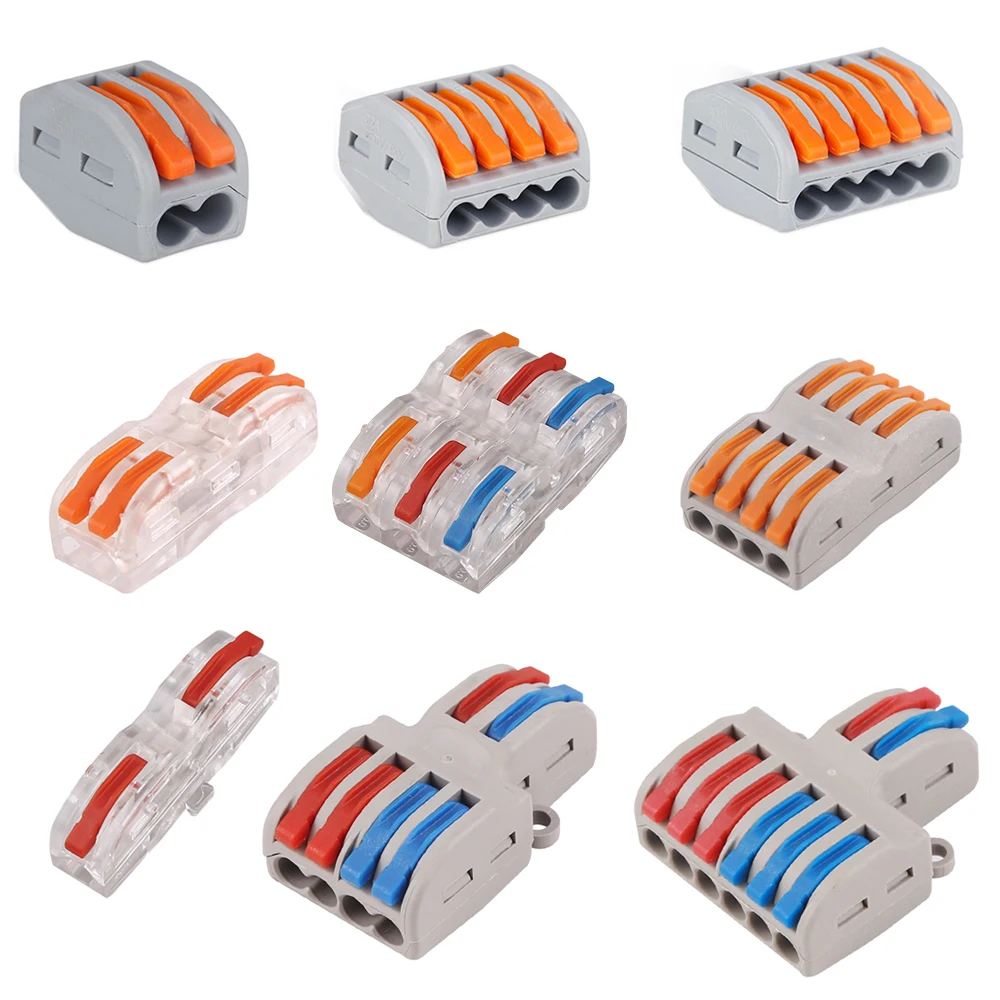 

25pcs Fast Wire Cable Connectors Universal Compact Conductor Spring Splicing Wiring Connector Push-in Terminal Block