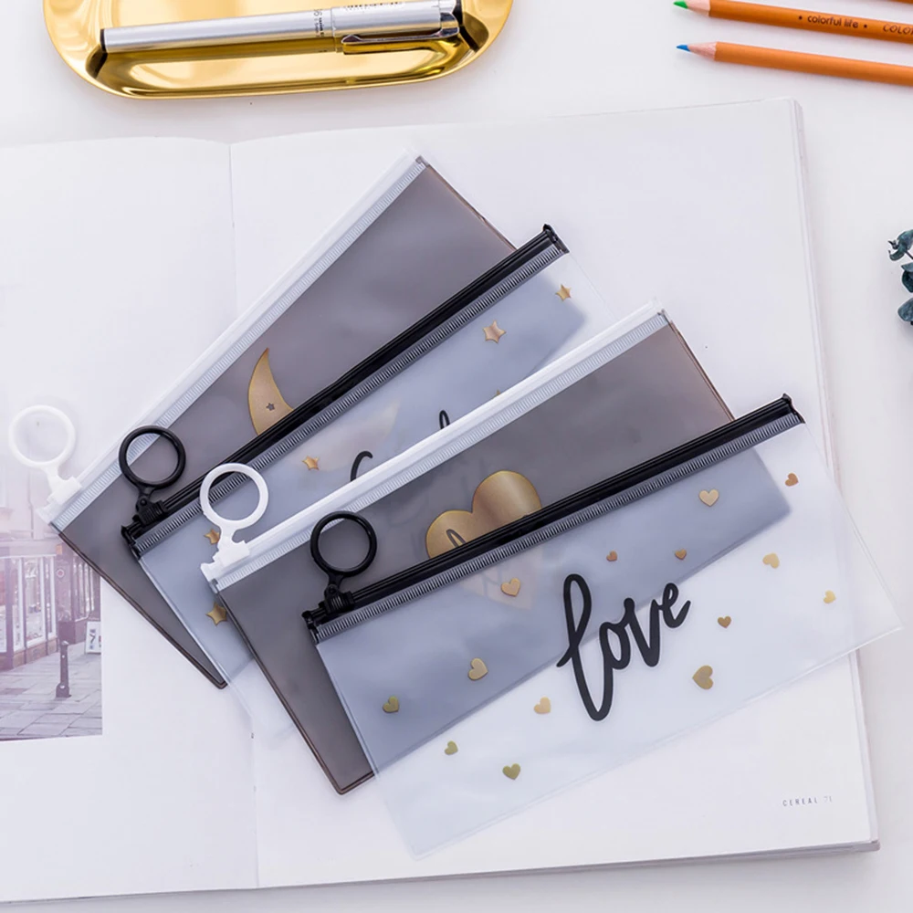 Мультяшные ПВХ водонепроницаемые пеналы прозрачная канцелярская папка для