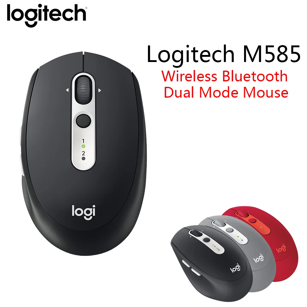 Logitech M585 Bluetooth Wireless Mouse Multi-Tasking Flow Curved Design Windows Mac Computer Novelty | Компьютеры и офис