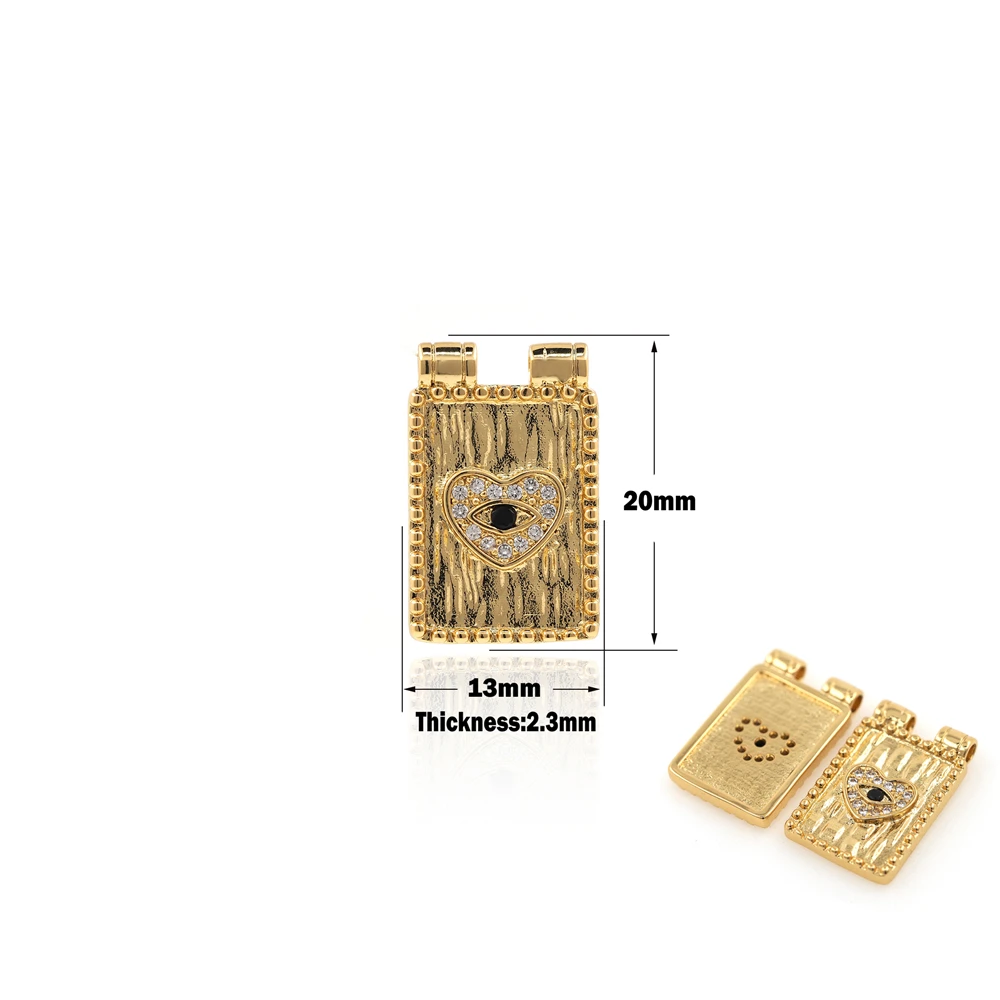 

Square Heart Pendant Suitable for Bracelet Necklace Jewelry Making Supplies Cubic Zirconia CZ Charm