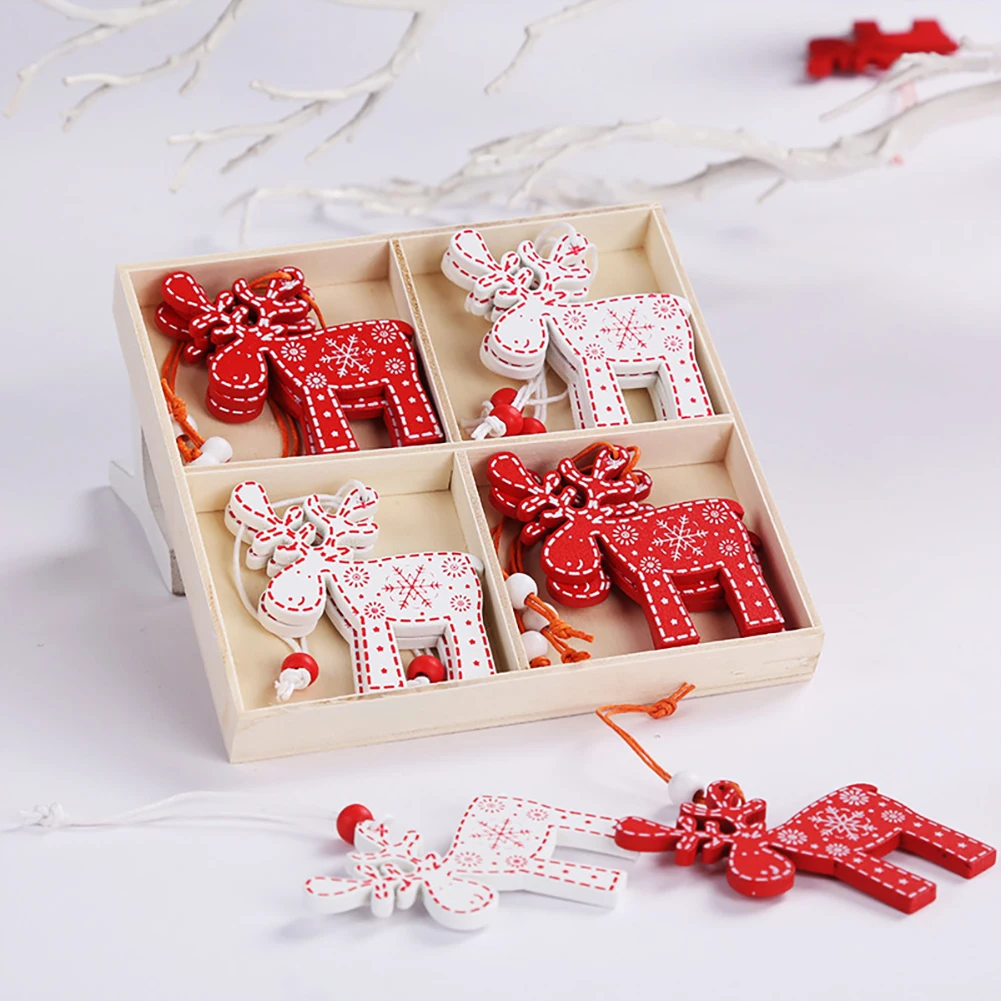 

12 шт. деревянные рождественские украшения, детские игрушки для рождественской елки, подвесные Подвески, Рождественское украшение для домашвечерние, новый год, Рождество