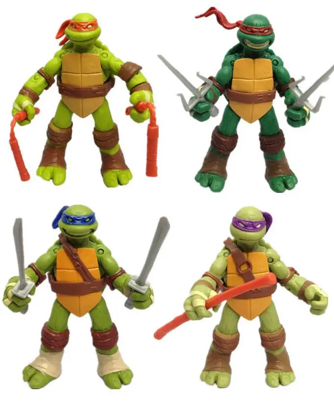 

4 шт./компл. TMNT шарнирная экшн-фигурка черепашек-ниндзя, подвижная модель игрушек 12 см для детей