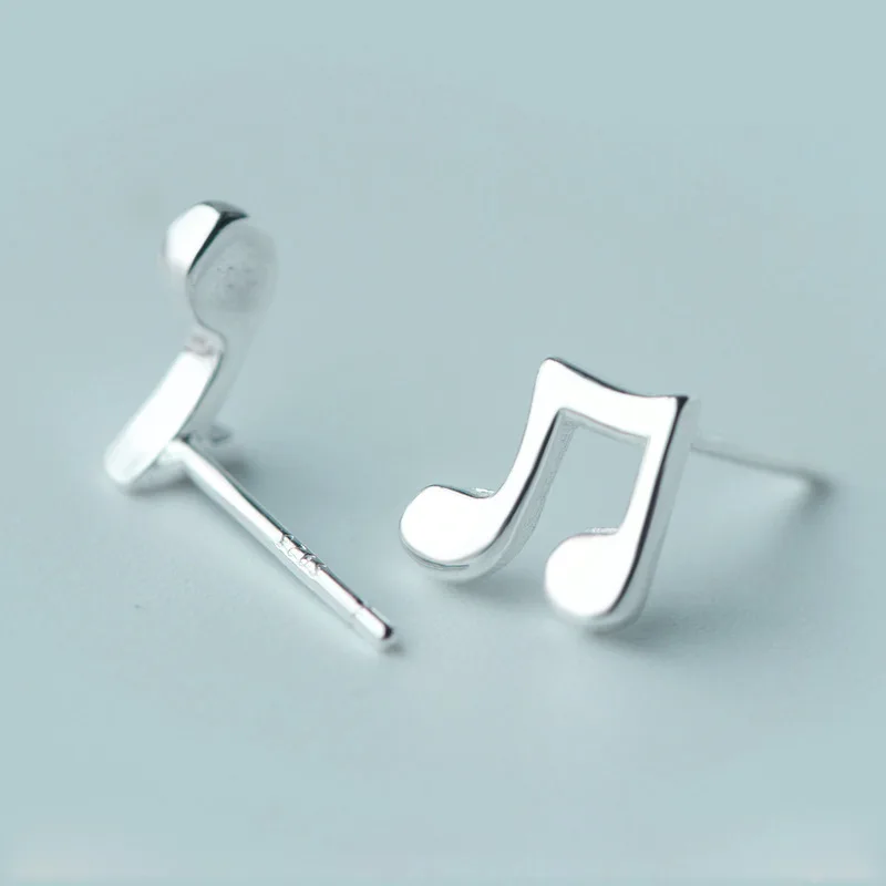

LANTAO Store Musical Note Asymmetric Silver Plated Earrings Exquisite and Small Sweet Beauty Earrings 2021 Fashion Jewelry Gifts