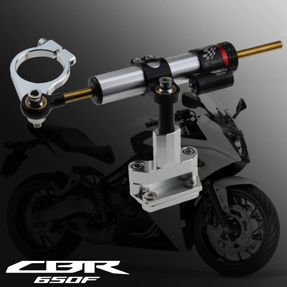 

For HONDA CBR650F CBR 650F CBR650 F 2014 2015 2016 2017 2018 2019 Motorcycle CNC Adjustable Steering Damper Stabilizer Mounting
