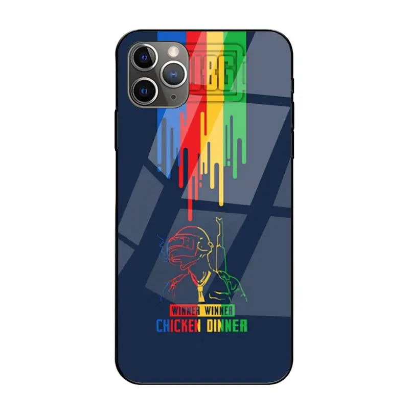 

0 PlayerUnknown's Battlegrounds Phone Case Tempered Glass For Iphone6plus 6S 7 7plus 8 X XS XSmax XR 11 12 Pro Max 12mini