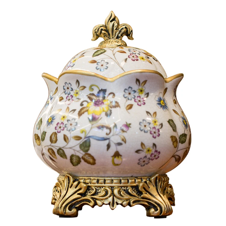

wedding decoration European style storage pot ceramic sealed pot tea pot candy snack box Jewelry Box Retro home decoration