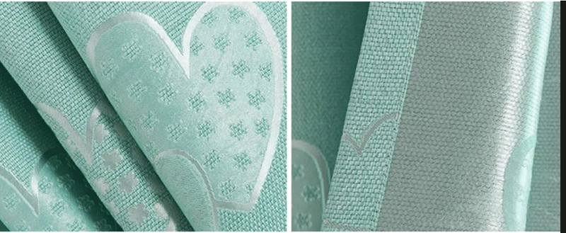 Charm Love Heart Jacquard Curtain For Living Room Cartoon Blue Door Cabinet Small Window Treatment Drapes PC033C