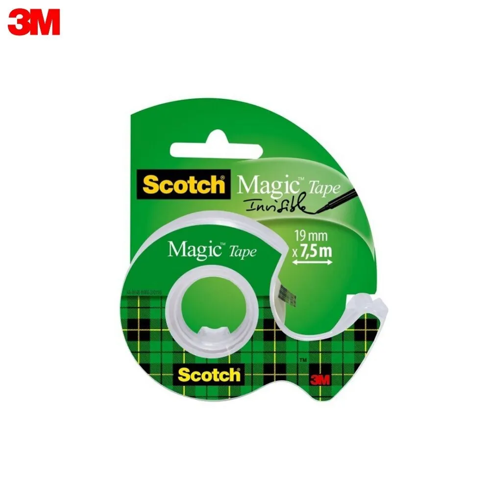 3M Невидимая клейкая лента Scotch Magic на мини-диспенсере 19 мм х 7 5 м | Канцтовары для