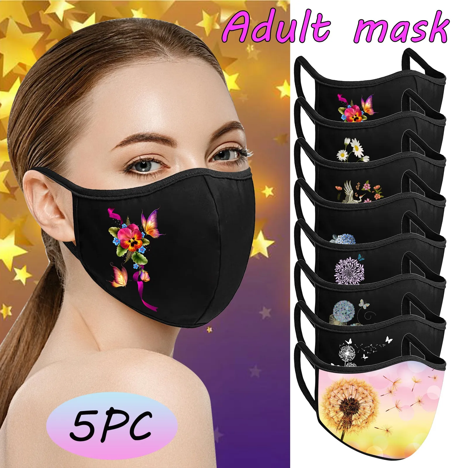 Маска для лица унисекс с мультяшным принтом моющаяся многоразовая теплая