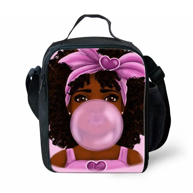 

Ланч-бокс для мальчиков и девочек, детский портативный школьный контейнер для еды с черными художественными принтами в стиле афро для девоч...