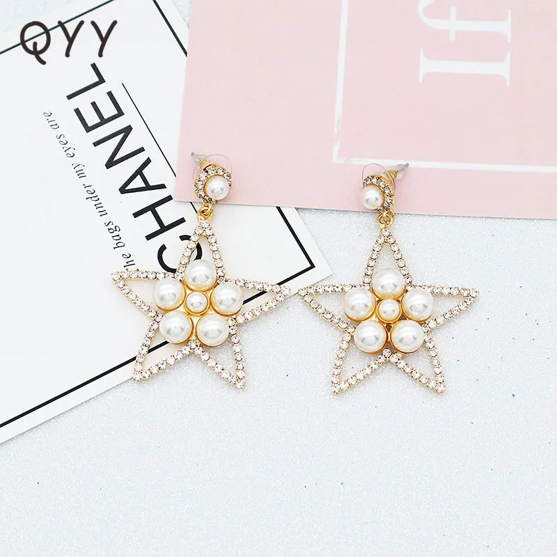 QYY жемчужные пять звезд дизайнерские трендовые ювелирные изделия Женские