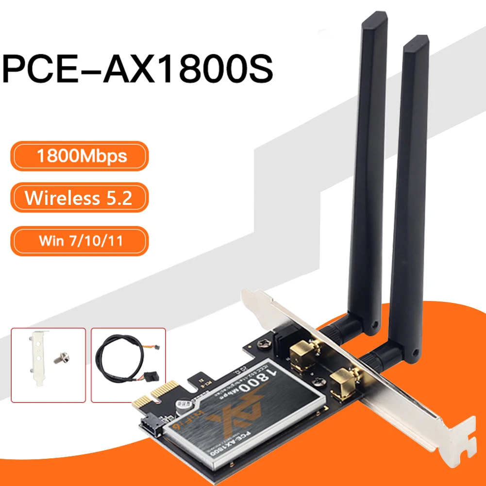 

Wi-Fi-адаптер с поддержкой Bluetooth 5,2, 2,4/5 ГГц, 1800 Мбит/с