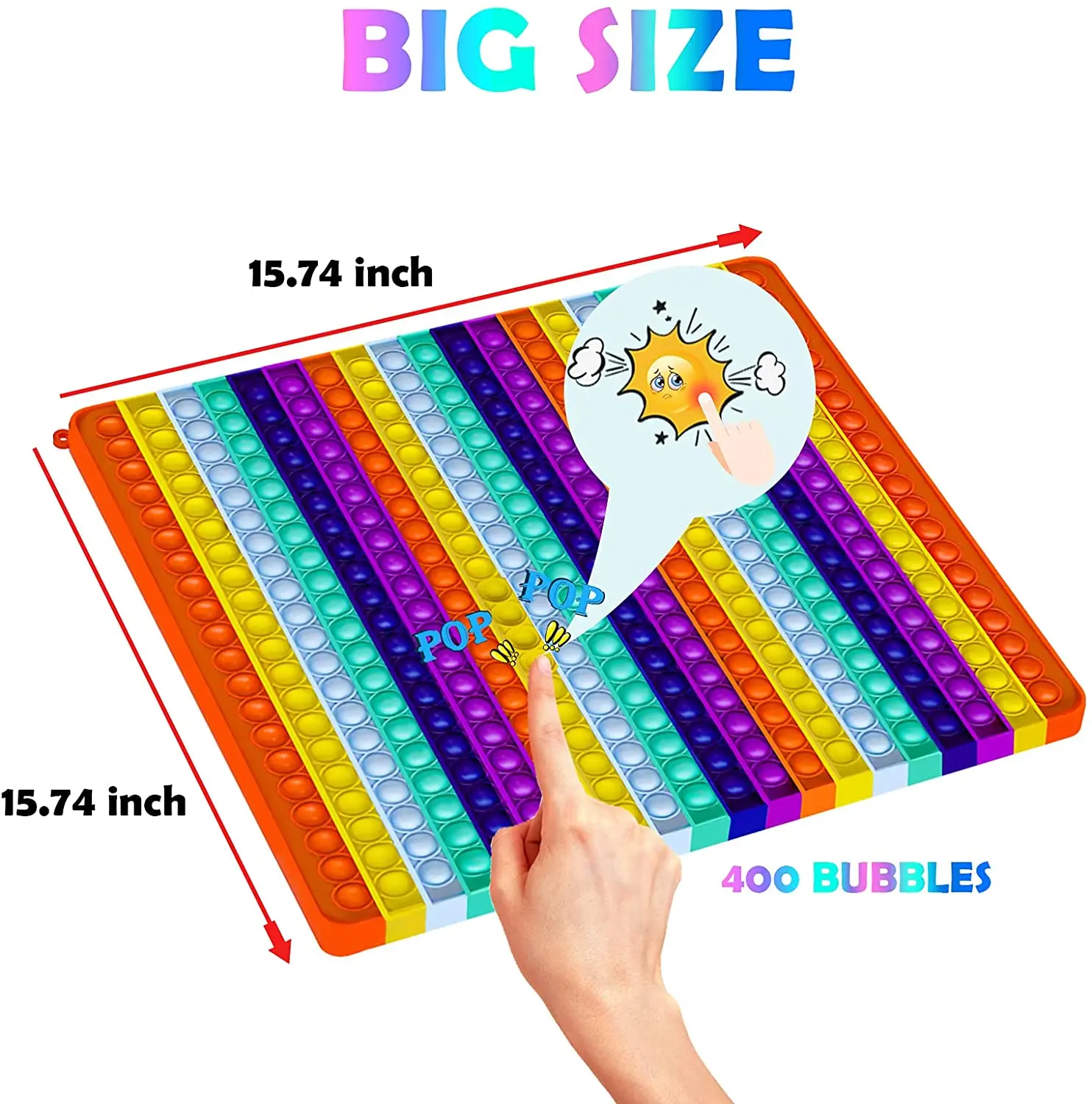 

2021 New Pop Its Big Bubble Antistress Push Bubble 20-50cm Fidget Toys Luminous Big Simpl Dimmer Toy Kids Tie Dye Games Gifts