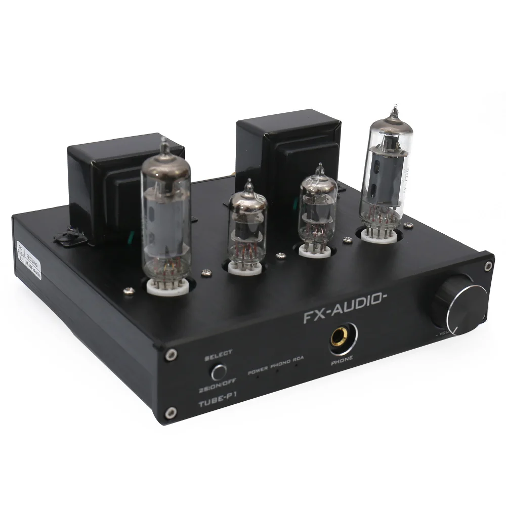 FX-Audio HIFI усилитель мощности наушники 6,35 мм TUBE-P1 односторонняя электронная трубка 6J1+ 6P1 мини настольный аудио усилитель 2,5 Вт* 2
