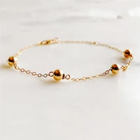 14k gold filled beads bracelet handmade gold jewelry boho charms bracelets vintage anklets for women bridesmaid gift bracelet