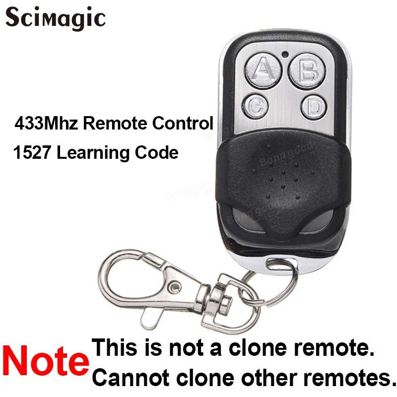 

Universal 433Mhz RF Remote Control Key Fob 1527 Learning Electric Garage Door Controller