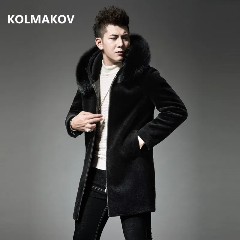 Новое поступление 2019 зимняя высококачественная мужская куртка из шерсти и