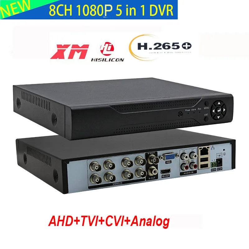 1080P 8 канальный сетевой видеорегистратор 8CH гибридный 5 в 1 DVR Hi3520D Xmeye для 960P 720P 960H CCTV
