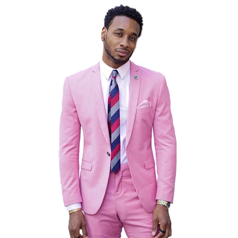

Pink Mans Suits For Wedding Groom Tuxedos Best Man Wear Dinner Suits Prom Dress Groom Wear Peaky Binders 2Pieces(Jacket+Pants)