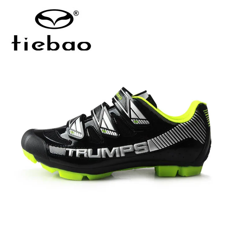Черный Велосипедная обувь Tiebao MTB дышащая велосипедная обувь мужская обувь для велоспорта самоблокирующаяся горный велосипед Нескользящая MTB обувь Zapatillas Ciclismo - Цвет: Черный