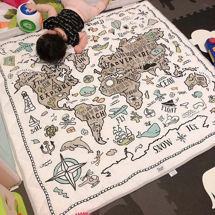

Коврик игровой с картой приключений INS New, одеяло с кондиционером, квадратное покрывало для лазания, Детская игра для ползания, подстилка