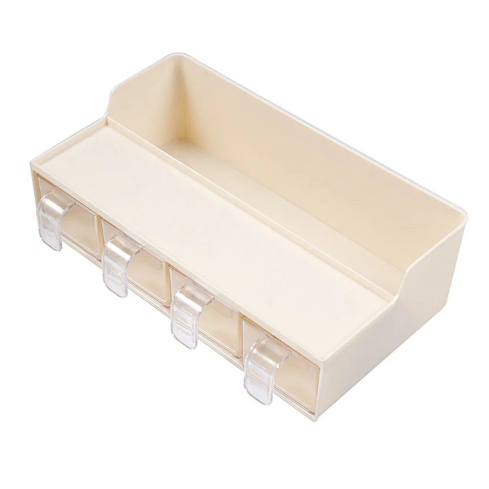 Multi-Function Spice Jar Seasoning Box Kitchen Rack Storage Utensils Supplies Salt Pepper Cumin Powder Seasoning Flavor Tools - Цвет: Nordic beige