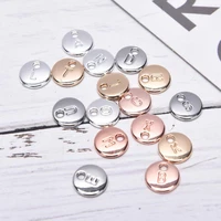 top quality 26pcslot double side silver plated gold color alphabet a z letter tag charms stamp initial charm for jewelry making