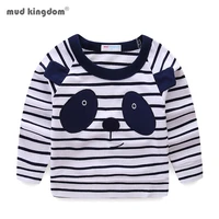 mudkingdom boys t shirts long sleeve cute panda striped cotton tops for boy clothes o neck pullover kids clothing spring autumn