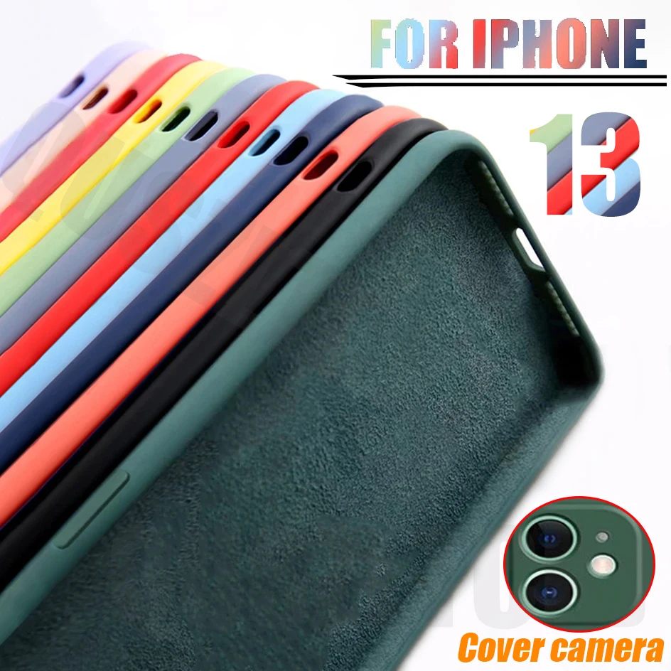 

Luxury Case For Apple iPhone 13 12 11 Pro Max Mini 7 8 6S 6 Plus SE XR X XS iphone13 Original Liquid Silicone Case Accessories