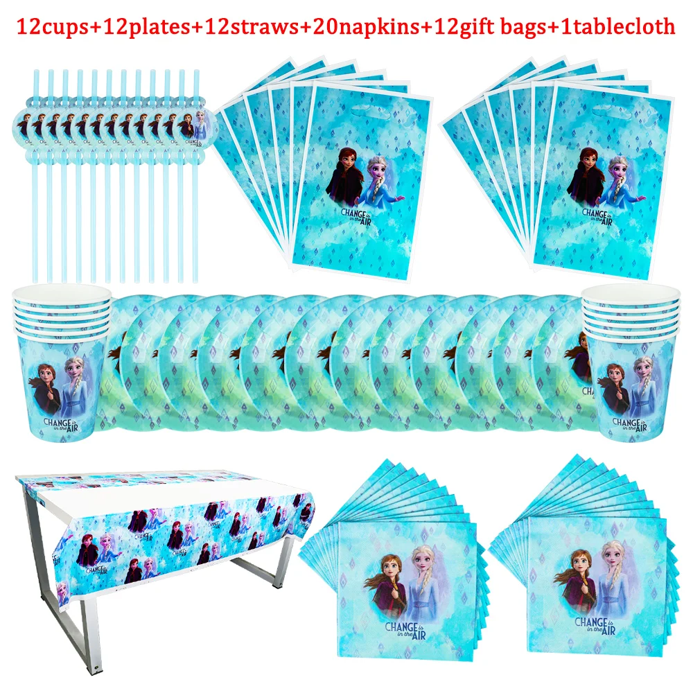 Новая тема: чашки и салфетки Disney Холодное сердце Подарочная сумка скатерть 69/36 шт.