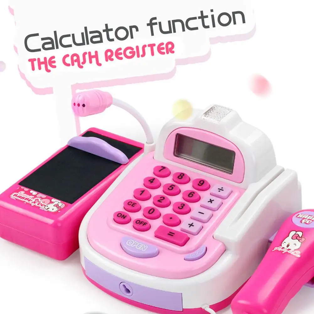 Детский симулятор кассового аппарата калькулятор касса с микрофоном и звуками